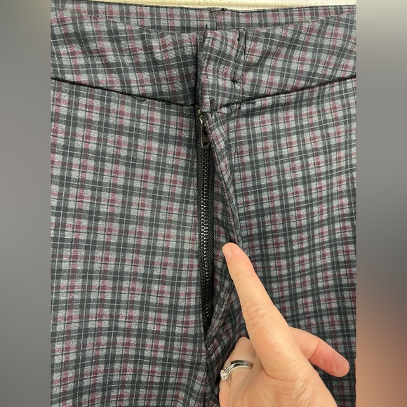 Kut from the Kloth High Rise Fab Ab Trouser Bootcut Plaid Pants Womens 16W - Picture 2 of 9